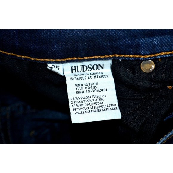 HUDSON Women's Nico Midrise Super Skinny Jeans SIZE 25 Dark Wash - Picture 9 of 9
